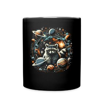 Raccoon in Space: Planetary Explorers - Full Colour Mug - black - Front
