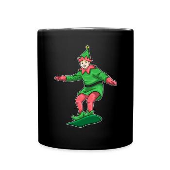 Snowboard de Noël Elf - Mug uni - noir - Devant