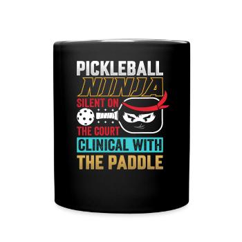 Pickleball Ninja - Silent With The Paddle - Full Colour Mug - black - Front