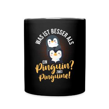 Pinguin - Tasse einfarbig - Schwarz - Vorne