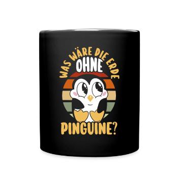 Pinguin - Tasse einfarbig - Schwarz - Vorne