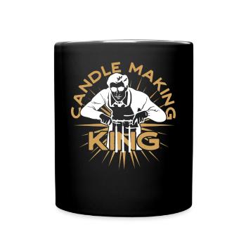 König der Kerzenherstellung - Tasse einfarbig - Schwarz - Vorne