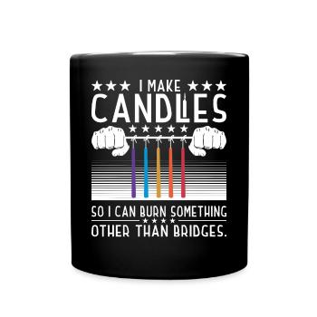 Je fabrique des bougies - Mug uni - noir - Devant