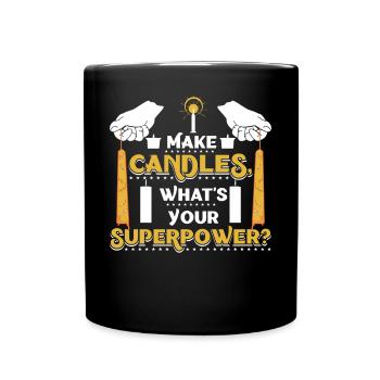 Je fabrique des bougies, quel est votre super pouvoir ? - Mug uni - noir - Devant