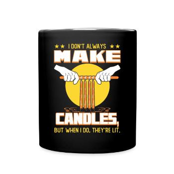 Je ne fais pas toujours des bougies - Mug uni - noir - Devant