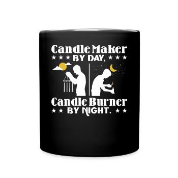 Fabricant de bougies le jour, brûleur de bougies la nuit. - Mug uni - noir - Devant