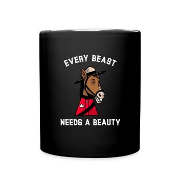 Valentine's Day Every Beast Needs a Beauty - Full Colour Mug - black - Front