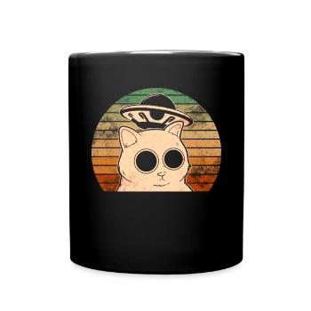 Lustige Katzen -Selfie Ufos Alien Spaceship Kitty - Tasse einfarbig - Schwarz - Vorne