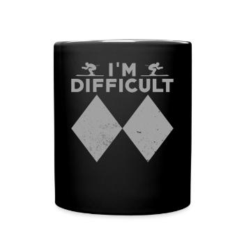Skiing Ski Skier Double Black Diamond - Full Colour Mug - black - Front