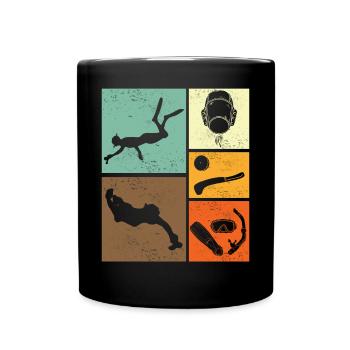 Underwater Hockey Enthusiast Retro Vintage - Full Colour Mug - black - Front