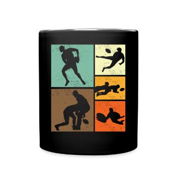 Design de joueur de Rugby Vintage rétro - Mug uni - noir - Devant