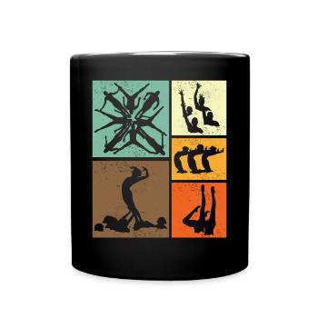 Synchronschwimmen Retro-Vintage-Schwimmer - Tasse einfarbig - Schwarz - Vorne