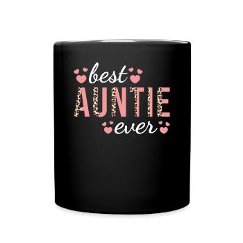Tante Familie Design Niedliche Leopardenmuster Beste Tante - Tasse einfarbig - Schwarz - Vorne