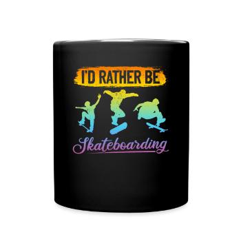 Skatepark Skateboarder - Je préfère être Skateboardi - Mug uni - noir - Devant