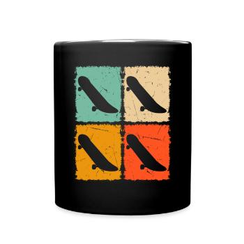 Retro Skateboarding Skateboarder Retro Skateboards - Tasse einfarbig - Schwarz - Vorne
