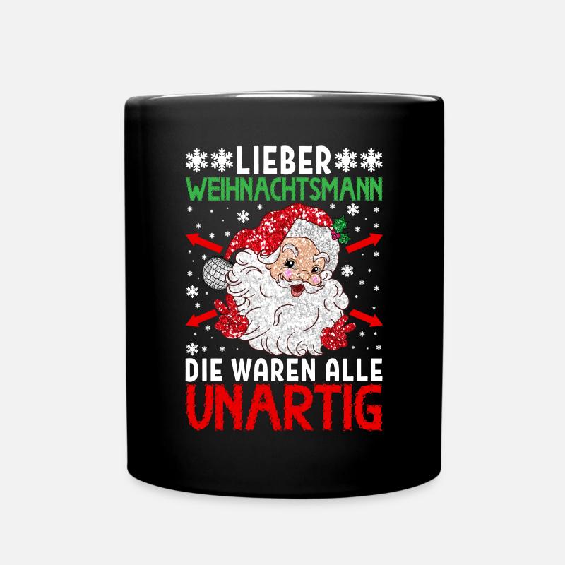 Lieber Weihnachtsmann Geschenk Weihnachtsfeier - Tasse einfarbig - Schwarz