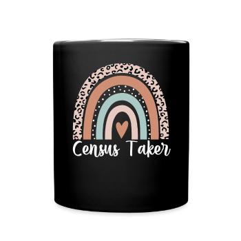 Recenseur Rainbow Leopard Drôle Recenseur - Mug uni - noir - Devant