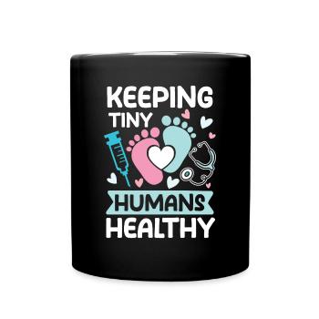 Kinderkrankenschwester Kinderkrankenpfegerin - Tasse einfarbig - Schwarz - Vorne