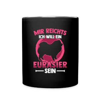 Will ein Eurasier sein Eurasian Spitz - Tasse einfarbig - Schwarz - Vorne