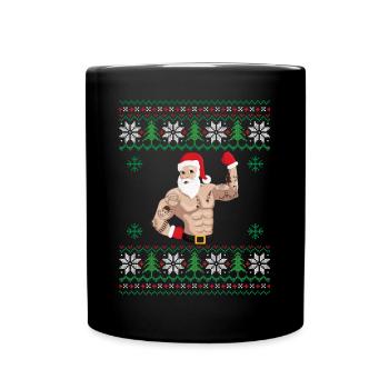 Forme physique du Père Noël fort et musclé - Mug uni - noir - Devant