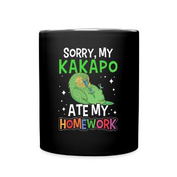 Kakapo hat gefressen Neuseeland Papagei - Tasse einfarbig - Schwarz - Vorne