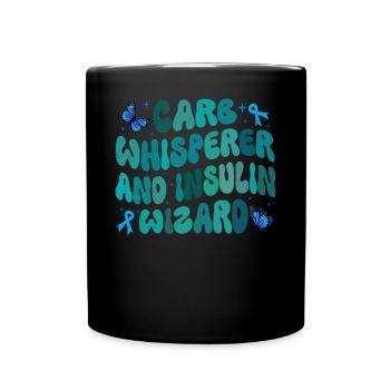 Carb Whisperer And Insulin Wizard - Full Colour Mug - black - Front
