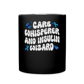 Carb Whisperer And Insulin Wizard - Full Colour Mug - black - Front