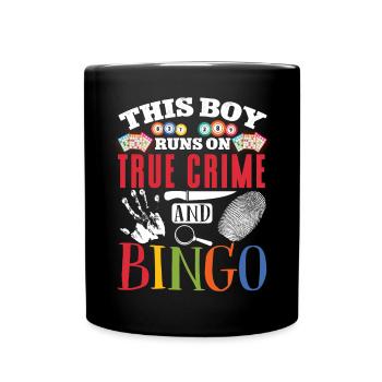 This Boy Runs On True Crime And - Tasse einfarbig - Schwarz - Vorne