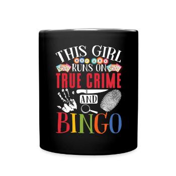 This Girl Runs On True Crime And - Tasse einfarbig - Schwarz - Vorne