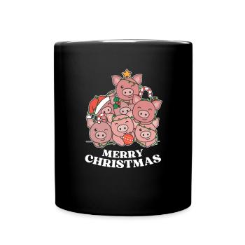 Joyeux cochon de Noël Cochons de la veille de Noël - Mug uni - noir - Devant