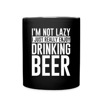 I Really Enjoy Drinking Beer - Full Colour Mug - black - Front