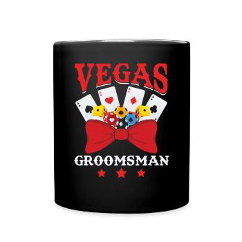 Stag Party Las Vegas Bachelor Party Groomsman - Full Colour Mug - black - Front