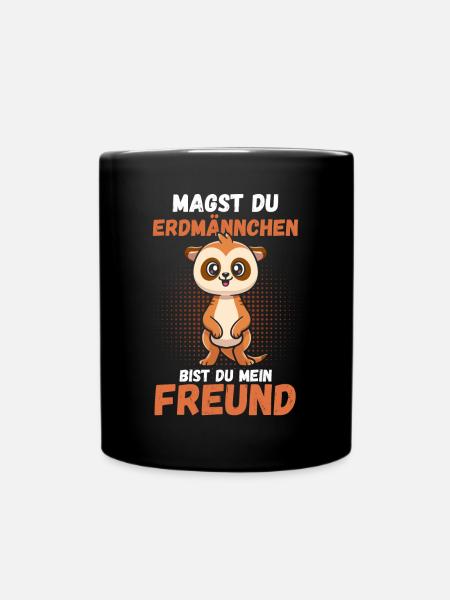 Erdmännchen - Tasse einfarbig - Schwarz