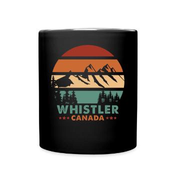 Whistler Souvenir Vacances Montagne Rétro Whistler - Mug uni - noir - Devant