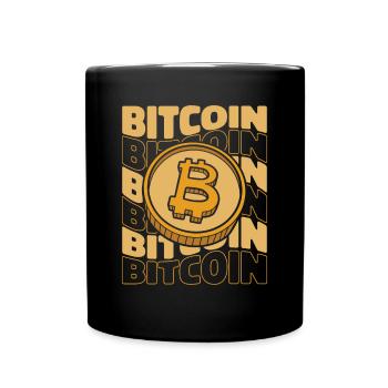 Bitcoin Text Crypto Kryptowährung Blockchain - Tasse einfarbig - Schwarz - Vorne