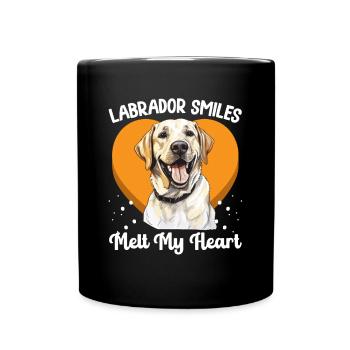 Labrador Retriever Dog Breed Labrador smiles - Full Colour Mug - black - Front