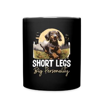 Saucisse saucisse teckel chien Jambes courtes - Mug uni - noir - Devant