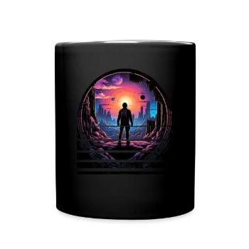 Astronaut New Planet World für einen Kinder und - Tasse einfarbig - Schwarz - Vorne