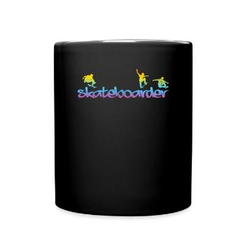 Skateboarder Silhouette Skateboarder Skateboard - Mug uni - noir - Devant