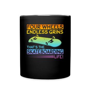 Skateboarding Life - Skatepark Skateboarding Quote - Tasse einfarbig - Schwarz - Vorne