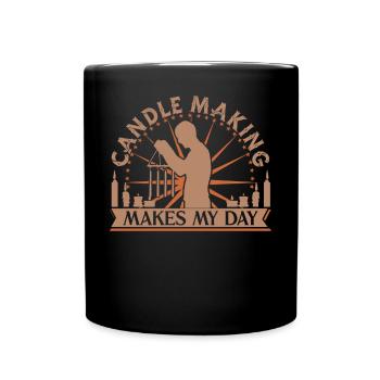 La fabrication de bougies fait ma journée - Mug uni - noir - Devant