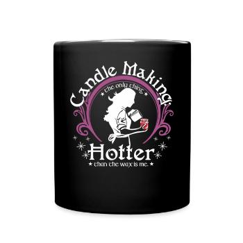Fabrication de bougies : cire chaude - Mug uni - noir - Devant