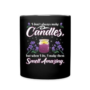 Les bougies sentent bon. - Mug uni - noir - Devant