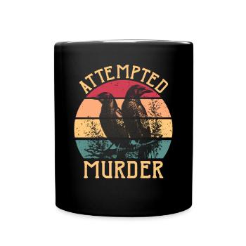 Versuchter Mord Edgar Allan Poe Mord an Krähen - Tasse einfarbig - Schwarz - Vorne