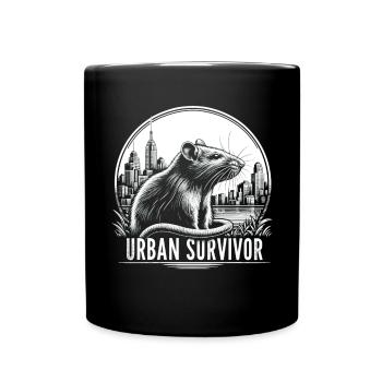 Rat survivaliste : Nature urbaine - Mug uni - noir - Devant