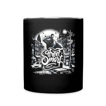 Ratte Straßenkunst - Tasse einfarbig - Schwarz - Vorne