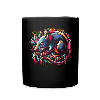 Rat dans la jungle du graffiti : l’art urbain - Mug uni - noir - Devant