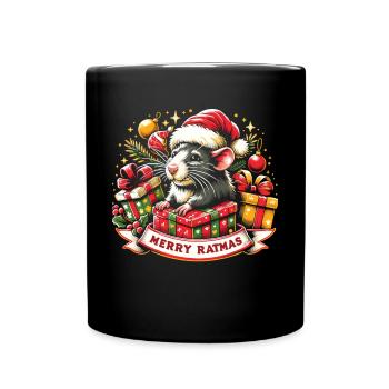 Merry Rat - Joyeux Noël - Mug uni - noir - Devant