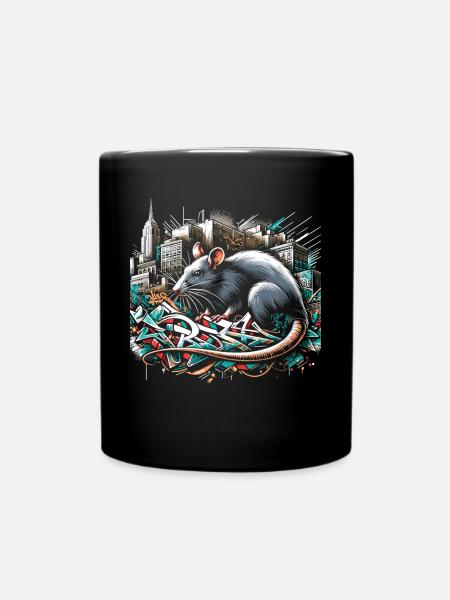 Urban Rat: Graffiti-Wand Meister - Tasse einfarbig - Schwarz