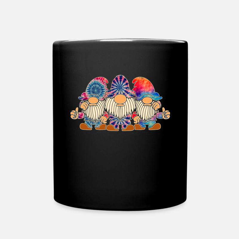 Trois Gnomes Hippies Groovy Bandage Dye Gnomies - Mug uni - noir